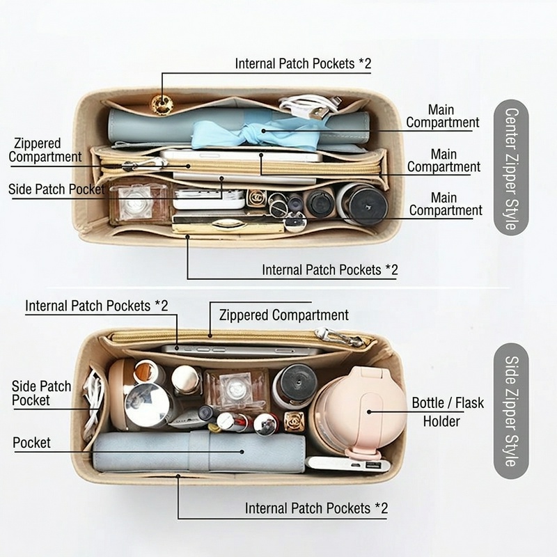 Women Felt Insert Bag Purse Or - Luxury Skincare Brand 评论和价格